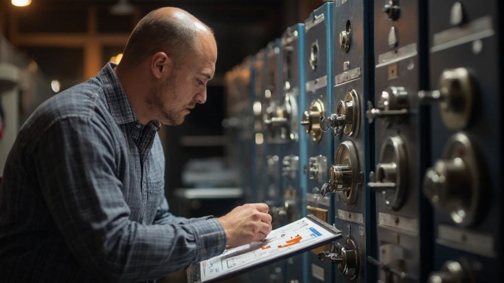 A technician performing safe installation and repair of electrical equipment, wearing safety gear and using proper tools in a secure workspace.